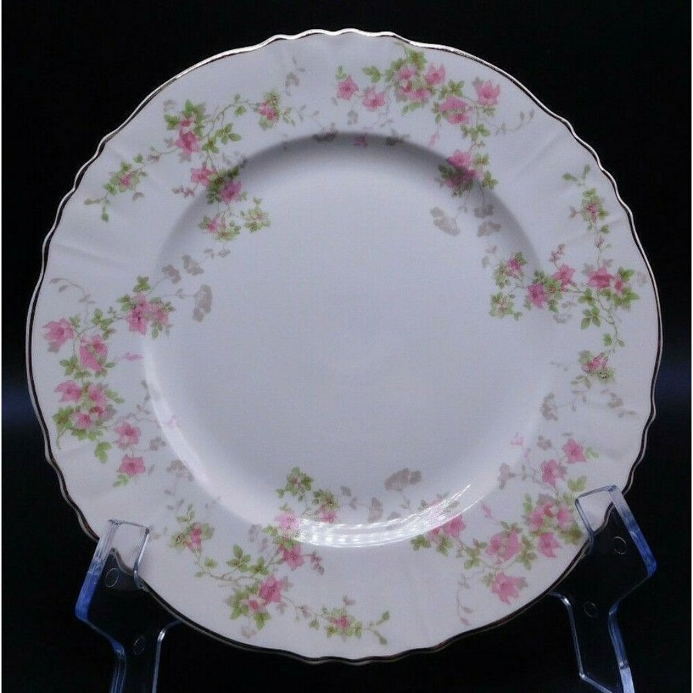 Set Of 4 Syracuse China Stansbury Dinner Plates Federal Shape 10" Pink Floral